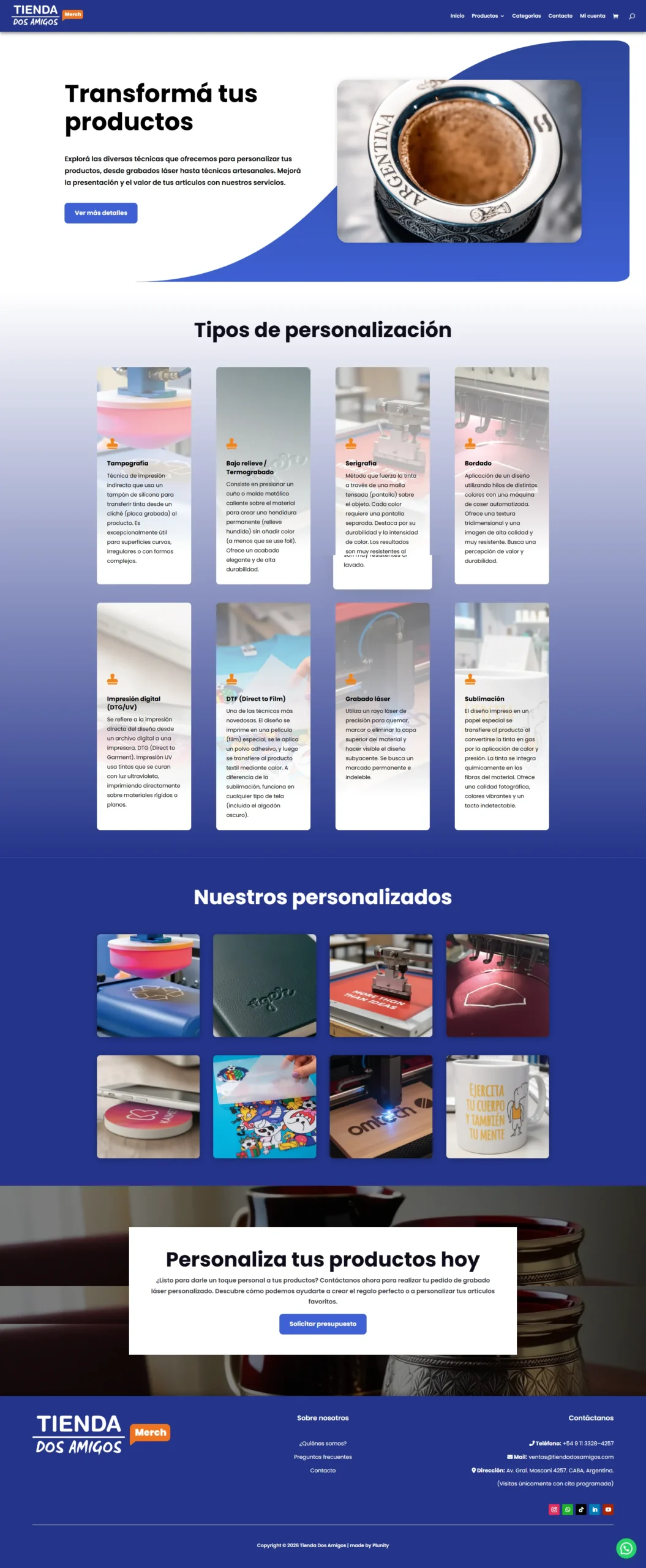 tipos de personalizacion tda